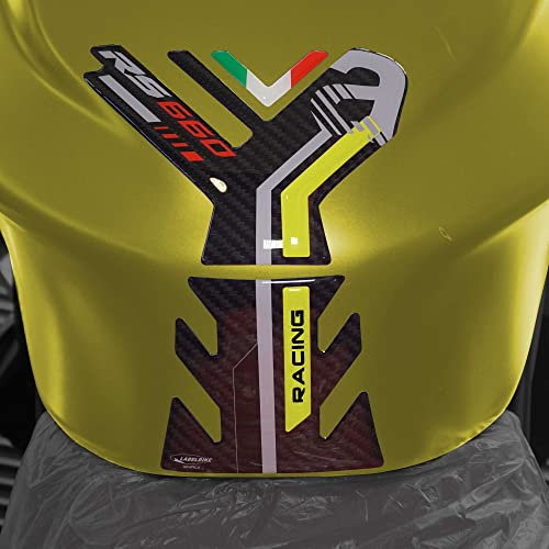 labelbike - 3D Harz Tank Pad Aufkleber Motorrad Dekoration und Schutz Tank kompatibel mit Aprilia RS 660 2020-2025 Gelb