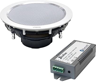 zalias Lyndahl Altavoz estéreo para empotrar Blanco CS195ST con Amplificador Bluetooth AMP4X15BT para la instalación en techos y Paredes de Yeso, con uno o Dos Altavoces estéreo