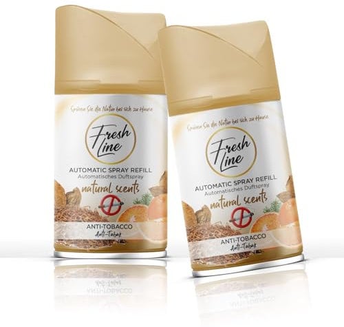 Fresh Line Lufterfrischer Set Anti - Tobacco 24 er Pack Aromatischer Raumduft passend für alle Automatische Duftspender, Sprühgeräte, Maschinen, Erfrischendes Aroma und Duftintensität
