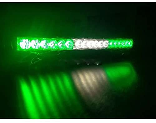 36LED Barre Lumineuse Clignotante Stroboscopique 12V 108W (Vert Blanc Vert) | 45CM Magnétique Puissante 7 Modes Lampe Stroboscopique Automatique pour Camion Voiture
