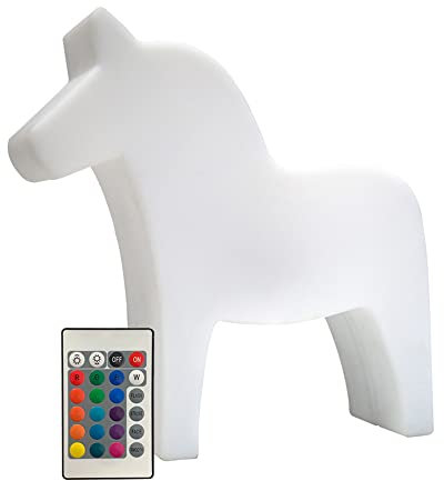 8 seasons design Shining Horse LED Deko-Lampe Pferd, Höhe: 43cm, Weiß, mit Farbwechsler (15 Farben), inkl. Leuchtmittel, Tischlampe, Kinderzimmerlampe, Outdoor & Indoor