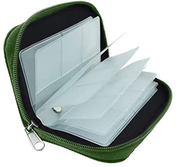 JeoPoom Speicherkarten Aufbewahrung, Speicherkarten-Tasche, 22 Schlitzen Passend für SD, SDHC, Micro SD, Mini SD, CF, Mikrofaser, 4 Große + 18 Kleinere(Grün)