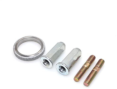 Auspuff Dichtung Set Kit,Asudaro 5 Stück Universal Motorrad Auspuff Bolzen Dichtung Motorrad Auspuff Stehbolzen Muttern Auto Auspuff Bolzenmuttern Muttern Hardware Kit,Gold + Silber