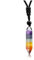 Jovivi 7 Chakra Crystal Necklace for Men Women Healing Crystal Hexagonal Point Pendant Necklace Natural Gemstone Adjustable Rope Protection Spiritual Jewellery Gifts