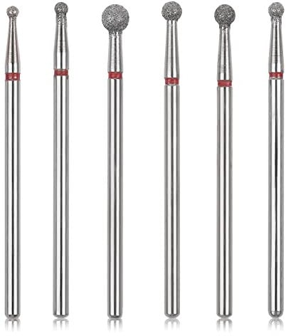 Lusofie 6 Pezzi Trapano per Unghie per Pulizia Delle Cuticole Trapano per Unghie Punta a Sfera 3/32 Pollici Trapano per Cuticole Sicuro Professionale Lima per Unghie Elettrica Manicure Pedicure Tool
