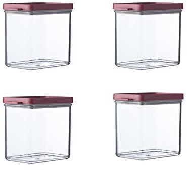 Mepal 4-tlg Vorratsdosen Spar-Set Omnia 1100 ml Nordic Berry Vorratsdose Frischhaltedose - ideal für die Aufbewahrung von trockenen Lebensmitteln