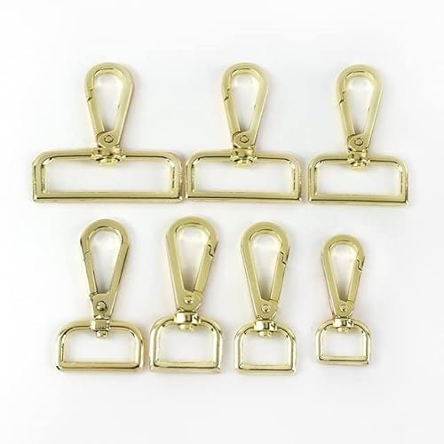10 Stück 20–50 mm Tasche Metallschnallen Hundehalsband Gepäck Aufhänger Karabinerverschlüsse drehbare Auslöser Clips Karabinerhaken DIY Bastelzubehör-20 mm,PaleLightGold