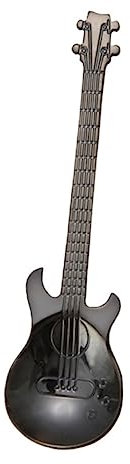 BESTonZON Edelstahl Kaffeelöffel Gitarrenform Schwarz Rührlöffel Küchenzubehör Für Espresso Tee Dessert Cappuccino Stilvoll Langlebig Ergonomisch