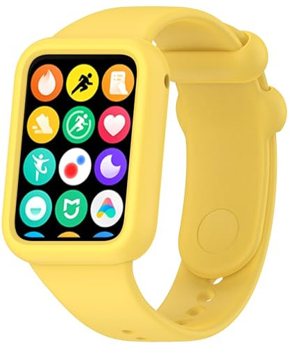 CZhkg Silikon Armbänd für Xiaomi Mi Band 8 Pro Uhrenarmbänder, 1 Schutzhülle, 1 Sportbänder Ersatzarmband Schnellverschluss Silikonband Wristband Bracele Armbände für Xiaomi Mi Band 8 Pro (Gelb)