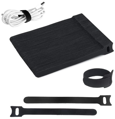 PROPOG Kabelbinder Wiederverschließbar 100 Stück, Kabel Klettband Cable Ties Uv Beständig Kabelbinder Klettverschluss Band 150 mm X 12 mm Klettkabelbinder Schwarz Klettbänder für PC TV-Kabel Office