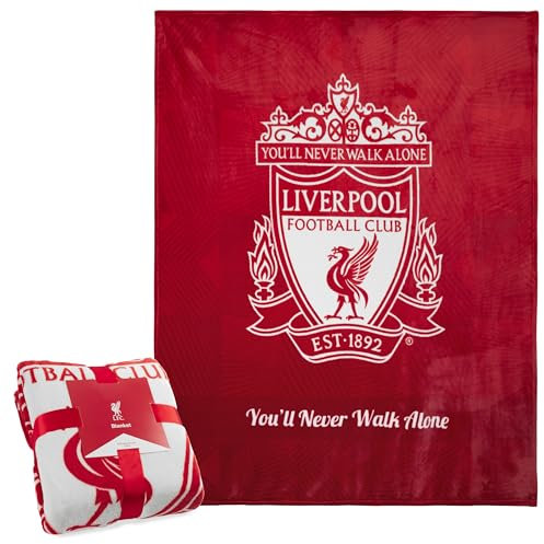 Liverpool F.C. Fleece Bed Blanket Soft Sofa Throw for Bedroom Travel Home Decor 125 x 150cm, Birthday Gifts for Men (Red)
