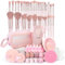 MAANGE Lot de 49 pinceaux de maquillage multifonctions avec pinceaux de maquillage, fond de teint, pinceaux de maquillage (noir, lot de 49 pièces)
