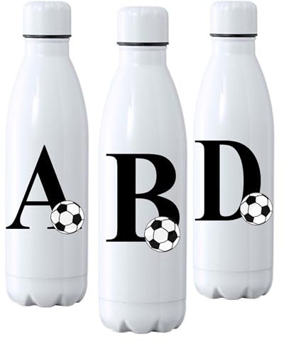 Botella de agua personalizada con inicial futbol, botella de agua inicial futbol niños, botella termica personalizada para niños, regalo comunion