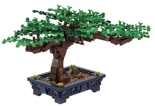 Generic Bonsai Baum grüner Busch Blume Gras Pflanze Modell Bausteine Mini Pflanze Hausgarten Ziegel Montage (Color : A)