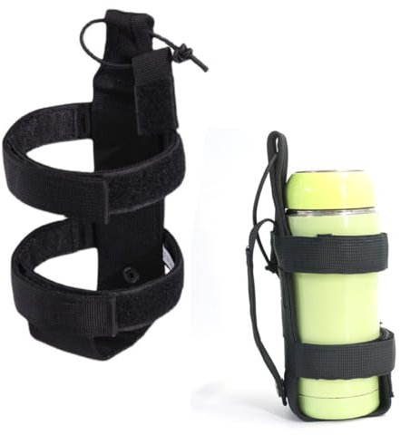 PLABBDPL Portaborraccia militare tattico imbottito e impermeabile, regolabile con coulisse e cintura porta bollitore, Adatto per varie attività outdoor, Colore: nero, (1 pezzo)