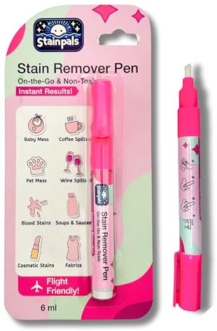 Stainpals Non-Toxic Stain Remover Pen for Clothes and Bedding, Blood Stain, All Fabrics, Vanish Red Wine, Kids Clothes, Dry Cleaning, Pen Ink and Marker Stain Removal Stick | Spot Cleaning | [1 Pack]