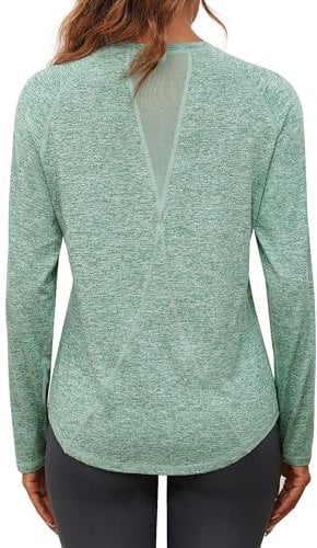 Gyabnw Langarm Sportshirt Damen Sport Tshirt Fitness Wandershirt Funktionsshirt Laufshirt Yoga Shirt Oberteile Activewear