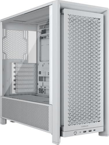CORSAIR FRAME 4000D Modular Mid–Tower ATX PC Case – Flusso d'aria elevato, sistema di montaggio ventole InfiniRail™, ASUS BTF, MSI Project Zero, Gigabyte Project Stealth – Bianco