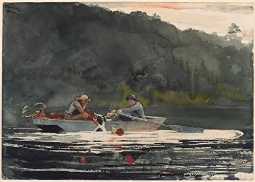 GKAZGQPR Berühmte Gemälde Leinwand Kunstdrucke Ölgemälde auf Leinwand Das ende der jagd von winslow homer Leinwand Ölgemälde für Schlafzimmer Home Decor 60x90cm