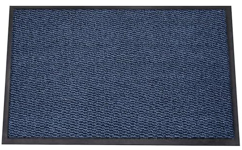 SG Traders Washable Door Mat - Non-Slip Rubber Backed Doormats Indoor & Outdoor - Highly Absorbent Door Mats, Floor Mat, Kitchen Mat, Perfect Dust Grabbing Doormats Dirt Trapper (80x140cm - Blue)