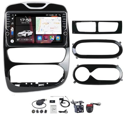 ZGYBDH Pantalla de 9 pulgadas 2 Din Radio estéreo para automóvil Android 11 para Re-nault Clio 4 BH98 2012-2016 Navegación para automóvil en el tablero Receptor de audio para automóvil Soporte CarPla