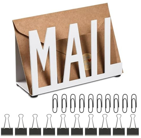 KUBDPQOR Portalettere da Tavolo - Elegante Porta Lettere da Scrivania con Portal Libro, Soluzione Organizzativa Ideale per la tua Posta