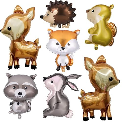 7 Stück Waldtiere Geburtstag Deko, Wald Deko, Luftballon Tiere, Geburtstagsdeko Waldtiere, Folienballon Waldtiere,Luftballons Tiere Für Kinder Geburtstag Party Deko Geschenk