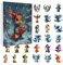Dtaigou Drachen-Adventskalender 2024 für Erwachsene,Drachen-Ornament-Adventskalender 2024 | Tierdekorationen 2D Acryl - Adventskalender-Drachen-Ornament-Anhänger für Weihnachtsbaumdekoration