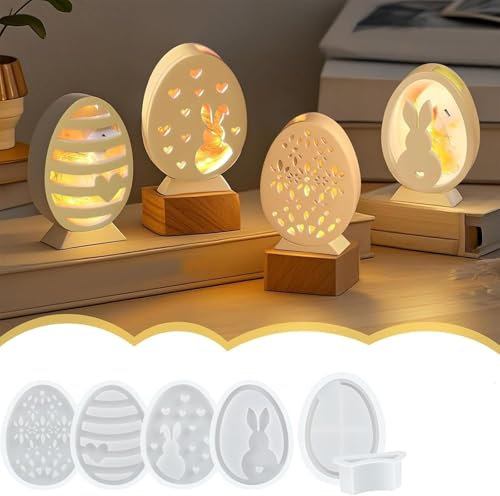 Silikonformen Gießformen Ostern, Silikonform Ostern Hase Silikon Gießform Ostern Silikonform Osterei Gipsformen zum Gießen Osternhase Epoxidharz Formen Giessformen Silikon Ostern für Handwerk (A)