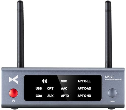 xDuoo MX-01 Bluetooth 5.3 HiFi Audio Transmitter Receiver in Bluetooth-Signale umgewandelt und an Bluetooth-Kopfhörer/Verstärker/Lautsprecher übertragen, unterstützt USB/OTP/Coax/AUX-Eingang