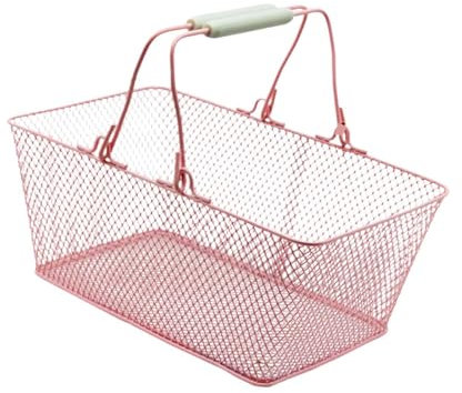 Tragbarer Drahtkorb für Geschäfte Und Supermärkte, Rosa