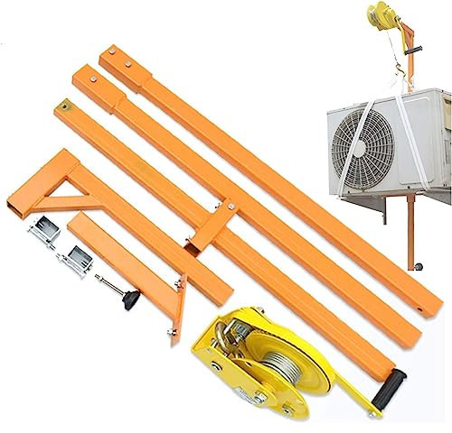 DSYYNAY Instalación de aire acondicionado Instalación de máquina exterior Grúa pequeña Manivela Gancho Soporte de elevación Manivela Herramienta de elevación de aire acondicionado, 25M(10M)