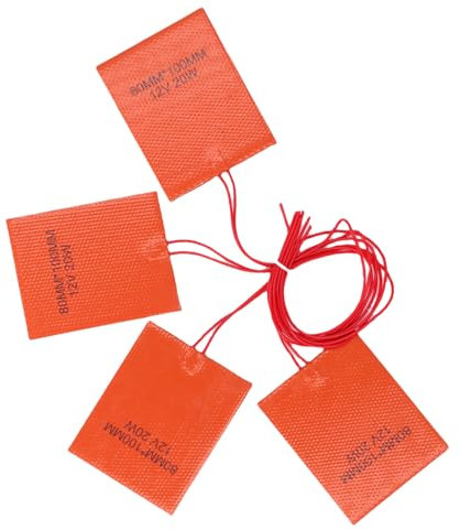 Heizkissen aus Silikonkautschuk, 12 V, 20 W, 4 Stück, Flexible Elektrische Heizmatte, 80 X 100 Mm, mit Selbstklebender Rückseite und Wärmeschutz, für Automobi