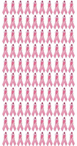 HELLORSOON 100 PièCes/Lot De 100 Broches, Pin's Octobre Rose Broche cancer du sein avec ruban en satin Octobre Rose 2025 Accessoires Ruban en satin Broche Polyester Au Design Texturé Pour Femmes