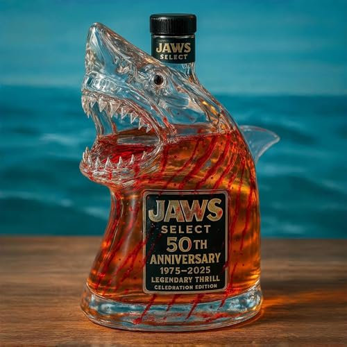 PZJDFDC Whiskey Decanter Wine Bottle - Art Statue, 300ML Jaws Limited Edition Whiskey Wine Bottle Ornaments, Personalized 3D Engraved Souvenir Animal Shape Whiskey Decanter, Bar Decor Sculpture(B)