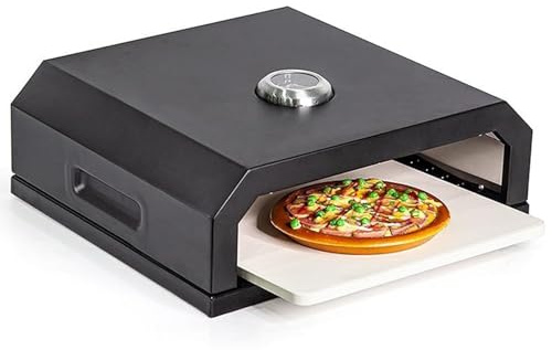 Tragbarer Pizza-Maker – Multifunktionaler Grillofen mit Thermometer, passend für Holzkohle- und Gasgrill für Camping und Kochen im Freien