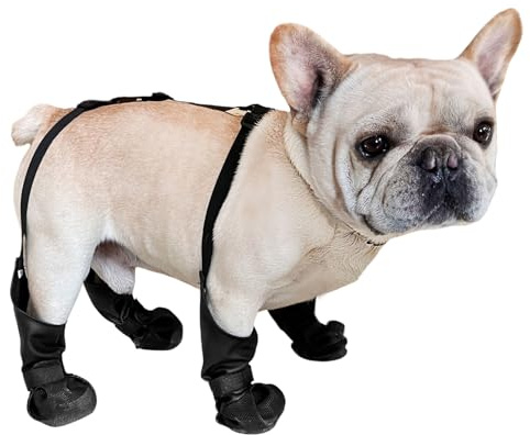Hundeschuhe - Pfotenschutz Mit Rutschsicherung Und Hosenträgern,Wasserdicht Schmutzabweisend Pfotenschutz Für Winter Schnee Regen Outdoor Spaziergänge Wandern Training Reisen