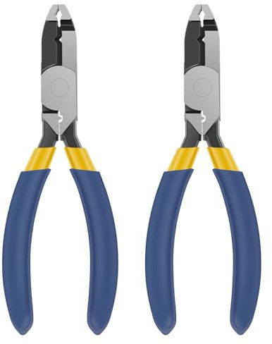 2 Stück Kombizange 150mm Schraubenzange Cr-V Multifunktionale Universalzange mit Vertikalen Rillen Schraubenausdreher Zange zum Entfernen von Schrauben, Abisolieren, Schneiden und Crimpen von Drähten