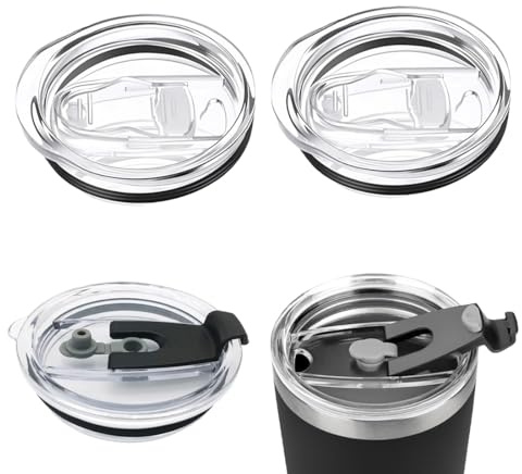 YIPFEN 3 Tapas de Repuesto para Tazas Térmicas, Tapas Antiderrame de Plástico Libre de BPA, Tapas Universales Deslizantes para Vasos de 20 oz, Protección para Bebidas en Movimiento