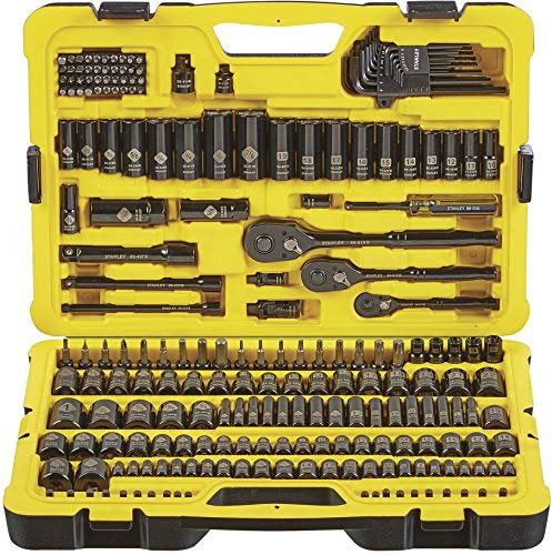 STANLEY Professional Grade Black Chrome New Mechanics Tool Set (Socket Set-229 Pieces)