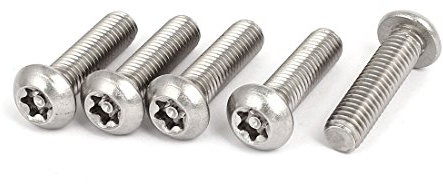 sourcing map M8x30mm Vis Inviolable Tête Bombée Torx Bouton 304 Acier Inoxydable Sécurité 5pcs