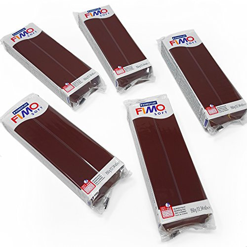 FIMO Soft 454g Polymer Modelling Clay - Oven Bake Clay - 5 x Chocolate (5 for The Price of 4)