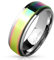 Bungsa 62 (19.7) Spinner-Ring Edelstahl Regenbogen - EDELSTAHLRING Silber mit Buntem, drehbarem Mittelring - SCHMUCKRING für Damen & Herren/Frau & Mann - dezenter LGBT Gay Pride Rainbow Ring