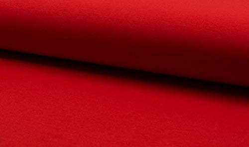 French Terry Sweatshirtstoff in Rot als Meterware zum Nähen, 50 cm