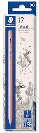 STAEDTLER Bleistift Sechskant 12er Set - Klassischer Schreibstift in Naturholzoptik - Bruchfester Graphitstift zum Schreiben Zeichnen und Skizzieren - Hochwertiger Zeichenstift in HB