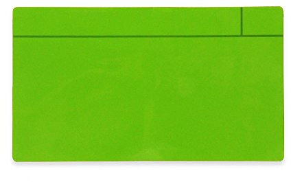 MagFlex® Large Magnetic Scrumboard Magnet with Gloss Green Dry-Wipe Surface for Creating Removable and Changeable Labels - 140mm x 80mm x 0.85mm - Pack of 5