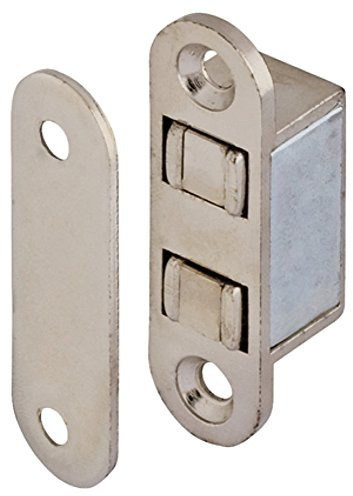 Gedotec Metall Magnetverschluss mit Gegenplatte | Möbelmagnet Tür Magnetschnapper zum Einlassen | Türmagnet vernickelt mit Haftkraft 4,0 kg | 1 Stück - Magnetschnapper eckig (4,0 kg)