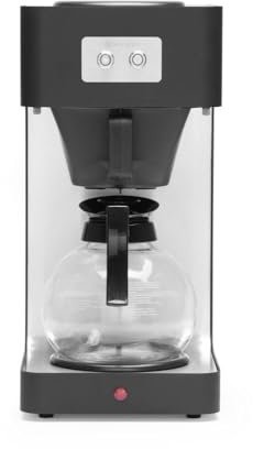 HENDI Cafetière filtre, électrique, café moulu pour filtre, incl. 1 verseuse en verre de 1,8L, porte-filtre et couvercle en PP, machine à café filtre, 230V, 2020W, 204x380x(H) 425mm, acier inoxydable