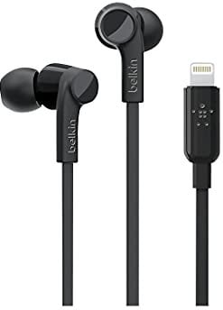 Belkin SoundForm iPhone Kopfhörer mit Lightning Connector (Lightning-Ohrhörer für iPhone 13, 13 Pro, 13 Pro Max, 13 mini, 12, 12 Pro, 12 Pro Max, 12 mini, 11, XS, X, SE, 8 Plus, 8, 7), Schwarz