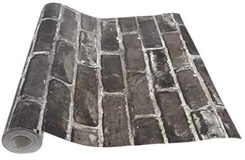 Tubayia Vintage Ziegel Muster Fototapete Wandtapete Wanddeko für Küche, Wohnzimmer, Schlafzimmer, Café, Bar (Grau)